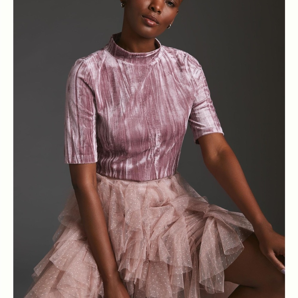 Pilcro Velvet Blouse in Mauve
